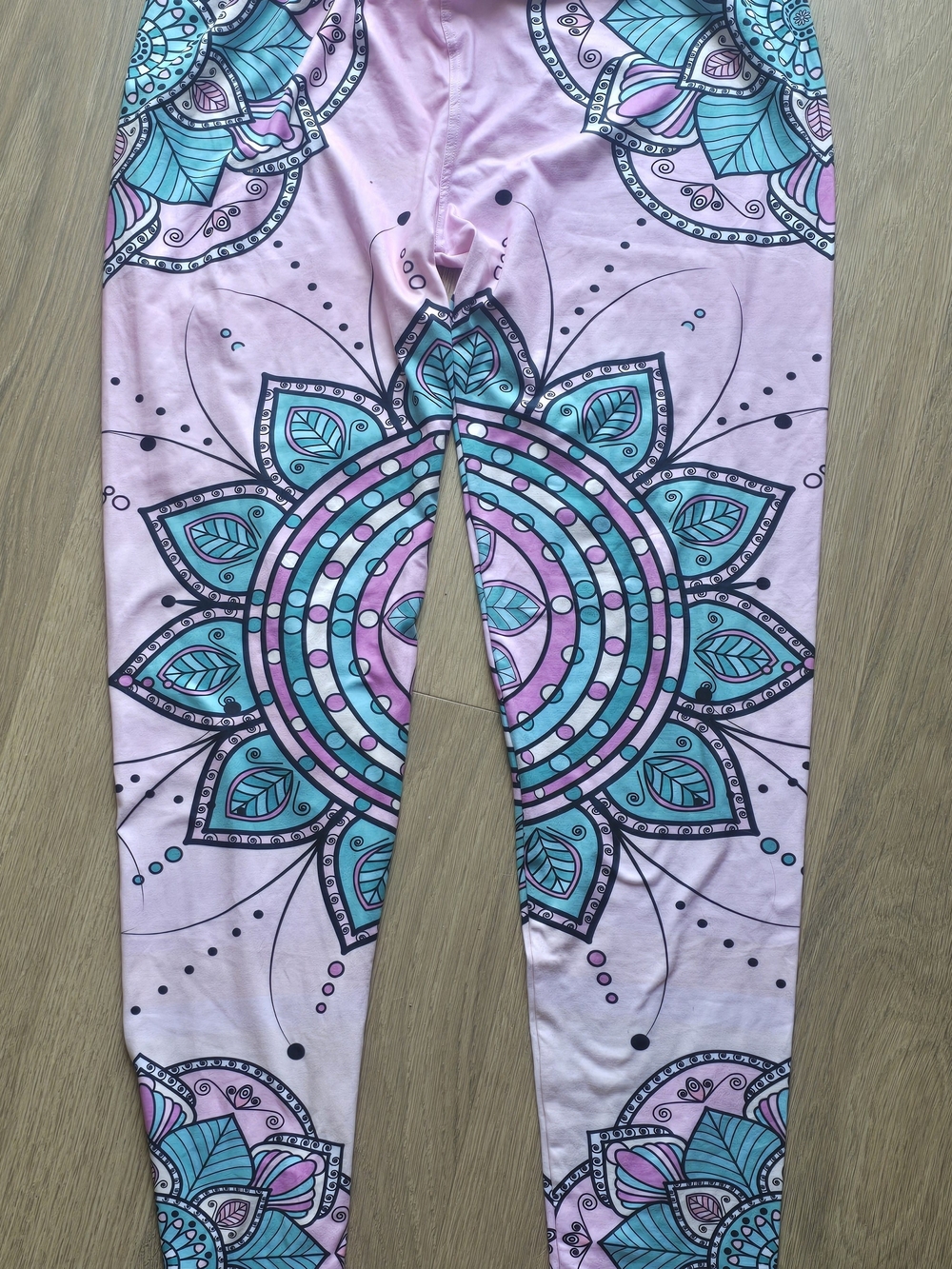 Women's Pink & Teal Mandala Print Leggings